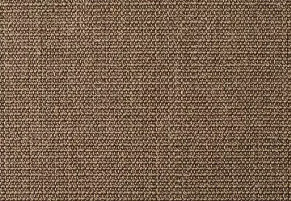 A close-up view of a woven brown fabric with a tight, uniform pattern.