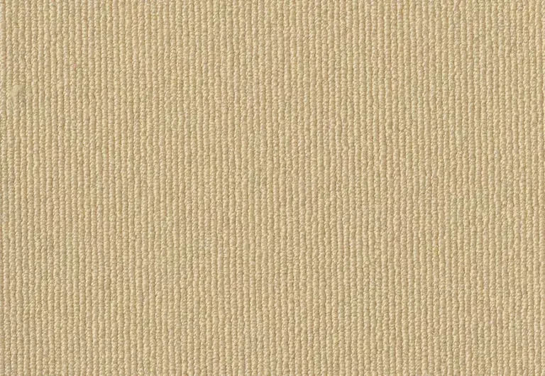 A close-up view of beige textured fabric with a subtle horizontal weave pattern.