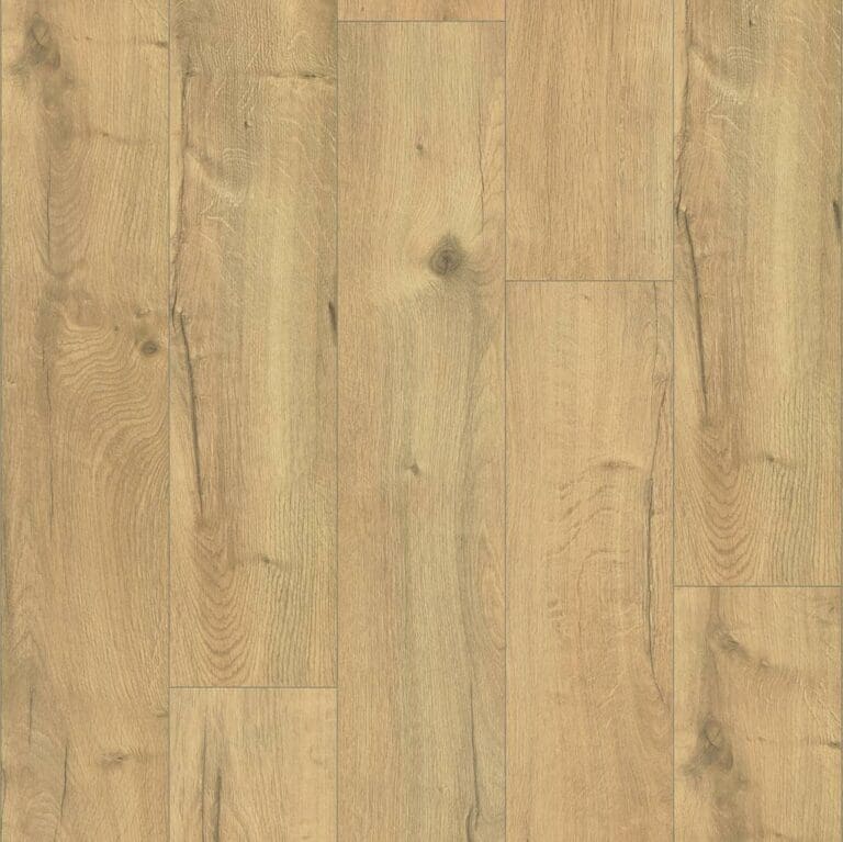 Close-up of light wood grain flooring with visible knots and grain patterns, showcasing the texture and natural details of the wooden planks.