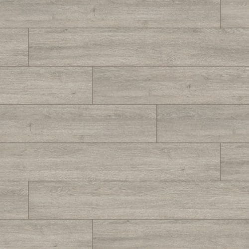 A close-up view of a light gray wood-textured floor with horizontal planks evenly spaced across the surface.