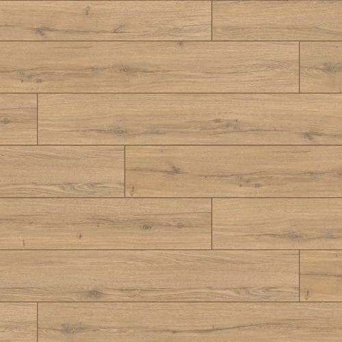 The image shows a close-up view of a wooden floor with light brown planks arranged in a staggered pattern. The wood has a natural grain texture and various shades.