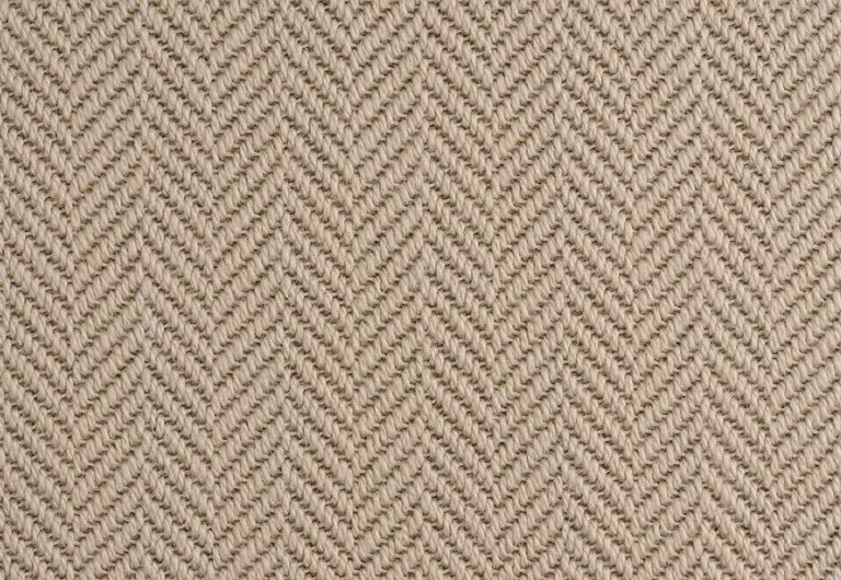 Close-up of Wool Iconic Herringbone with a zigzag weave.