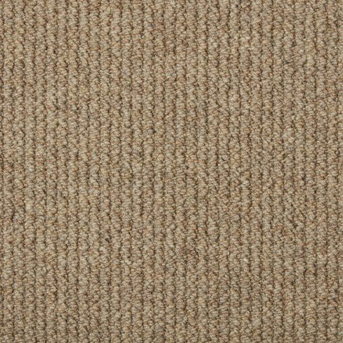 Close-up image of a brown, textured, ribbed carpet. The material has evenly spaced vertical lines with a coarse weave pattern.