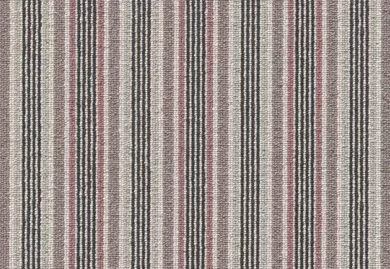 A textured fabric with vertical stripes in shades of grey, black, white, and red.