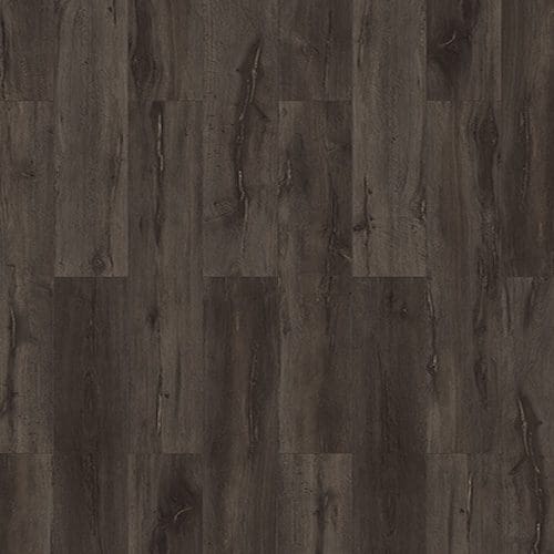 Dark brown wooden flooring with a natural wood grain texture and knot patterns.