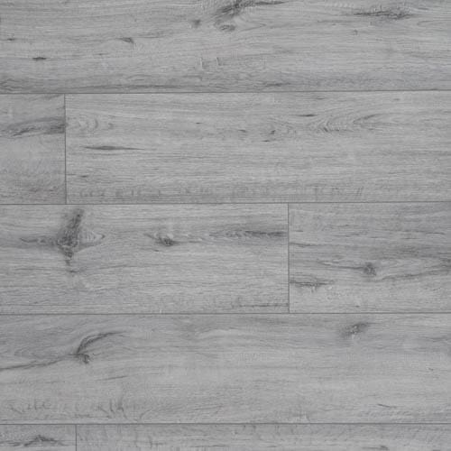 A close-up of light gray wooden floorboards with a natural grain pattern and subtle knots, arranged in a horizontal layout.