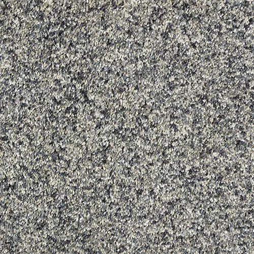 Close-up view of a textured gray carpet with a dense, plush fiber pattern.