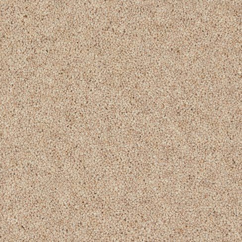 Close-up of light beige textured carpet with a soft, plush appearance. The fabric shows a uniform, tightly woven pattern.