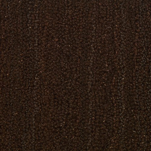 Close-up of a textured brown carpet with a loop pile pattern.