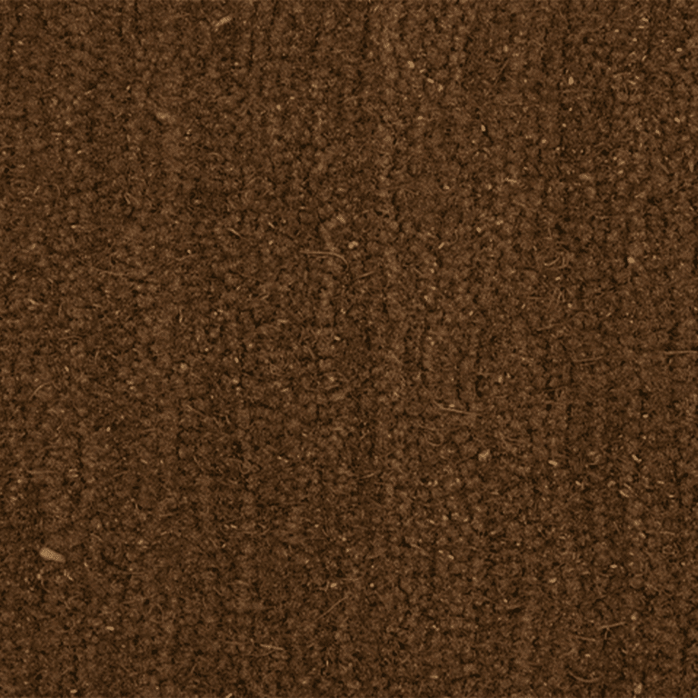 Close-up view of a brown textured carpet with a tightly woven pattern, resembling the rustic charm of Coir Matting.