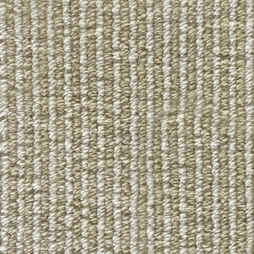 Beige textured carpet with vertical lines.
