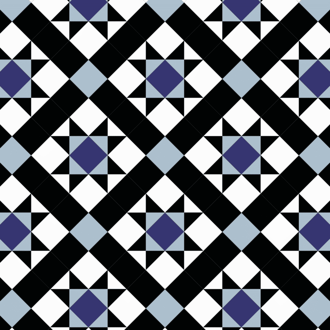 Burford - Black, White, Pale Blue & Navy Blue