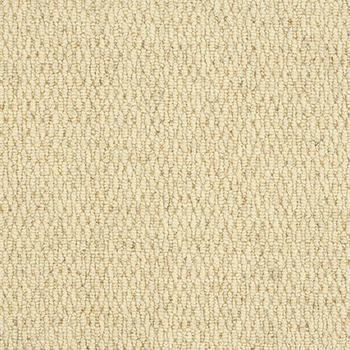 Beige textured carpet with looped pattern.