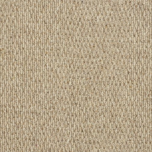 Beige textured carpet with looped pattern.