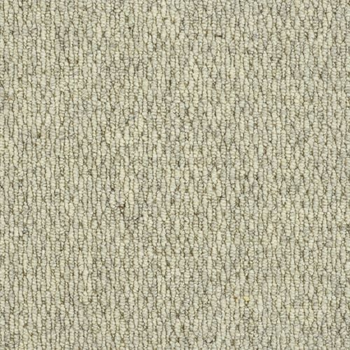 Beige textured carpet with loop pattern.