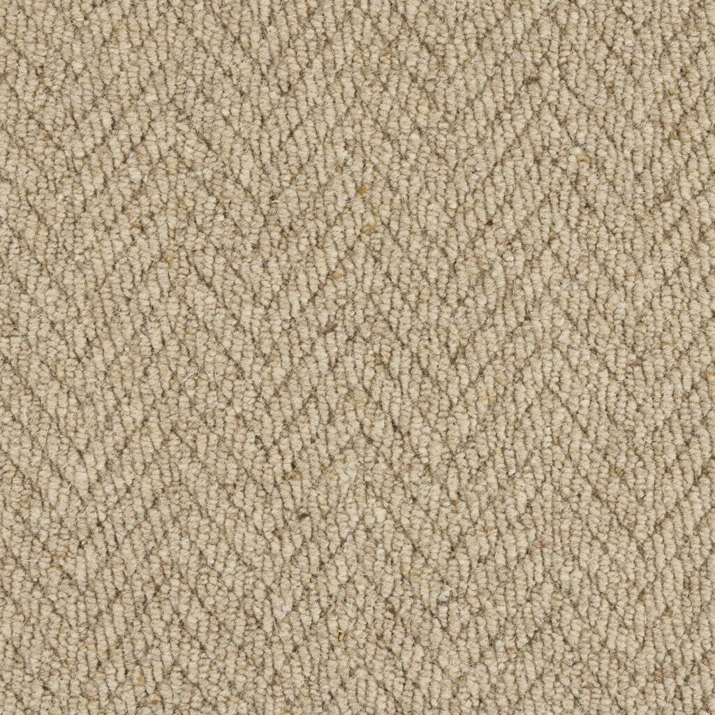 Beige herringbone textured carpet pattern.