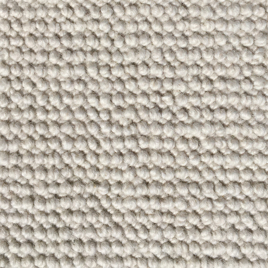 Close-up of beige textured carpet surface.