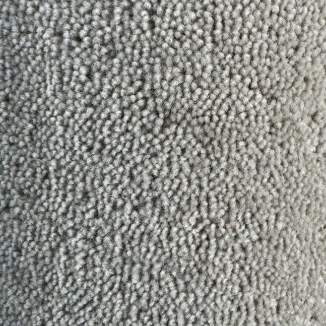 Close-up image of a textured grey Wool Twist Remnant with a plush, thick pile.