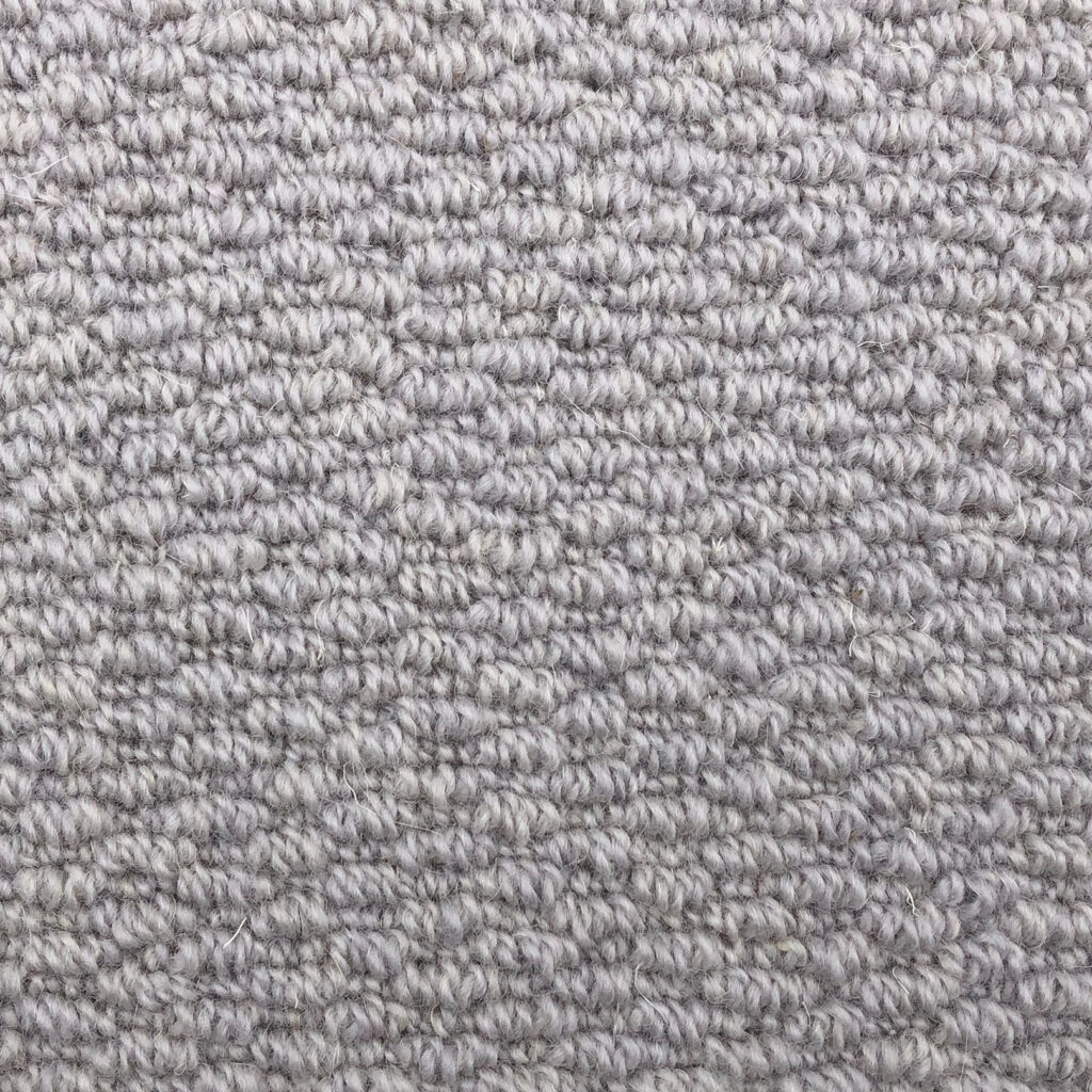 Gray carpet with textured loop pattern.