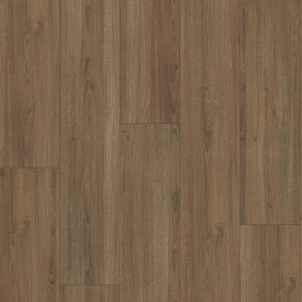 Image of a Sumatra Laminated Flooring with a smooth, natural finish and a rich brown color, featuring distinct grain patterns and parallel planks.